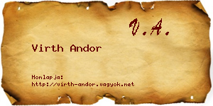Virth Andor névjegykártya